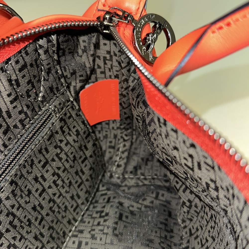SOLD 🔥🔥🔥Longchamp LE PLIAGE XS Orange Leather Crossbody Bag - Picture 15 of 16